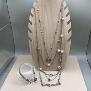 Curated bundle Premier Designs Trendy Layered Chain Necklaces + free bracelet